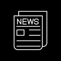 News Report Line Inverted Icon vector