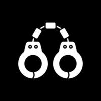 Handcuffs Glyph Inverted Icon vector