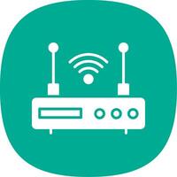 Modem Glyph Curve Icon vector