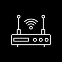 Modem Line Inverted Icon vector