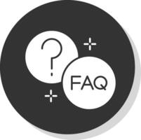 Question Glyph Grey Circle  Icon vector
