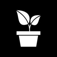 planta glifo invertido icono vector