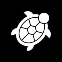 icono de glifo de tortuga invertido vector