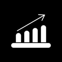 Graph Bar Glyph Inverted Icon vector