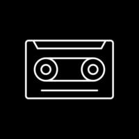 Cassette Line Inverted Icon vector