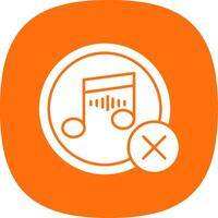 No Music Glyph Curve Icon vector