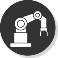 Robotic Arm Glyph Grey Circle Icon vector