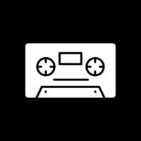 Cassette Glyph Inverted Icon vector