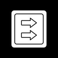 Fast Forward Glyph Inverted Icon vector