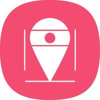 Location Glyph Curve Icon vector