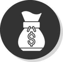 Money bag Glyph Grey Circle Icon vector