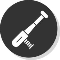 Baton Glyph Grey Circle  Icon vector