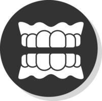 Denture Glyph Grey Circle Icon vector