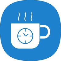 Coffee Time Glyph Curve Icon vector