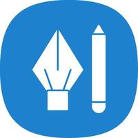 Pencil Glyph Curve Icon vector