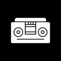 Tape Recorder Glyph Inverted Icon vector