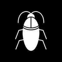 icono de glifo de cucaracha invertido vector