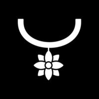 Flower Necklace Glyph Inverted Icon vector