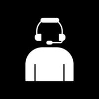 Headset Glyph Inverted Icon vector