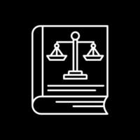 Law Book Line Inverted Icon vector