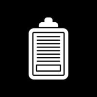 Task Glyph Inverted Icon vector