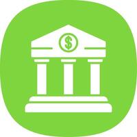 Bank Glyph Curve Icon vector