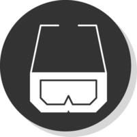 3d Glasses Glyph Grey Circle Icon vector