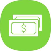 Cash Flow Glyph Curve Icon vector