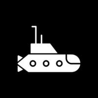 Submarine Glyph Inverted Icon vector