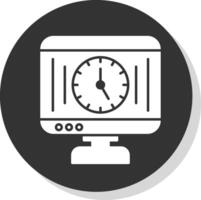 hora administración glifo gris circulo icono vector