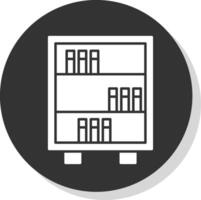 Bookshelf Glyph Grey Circle Icon vector