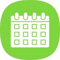 Calendar Glyph Curve Icon vector