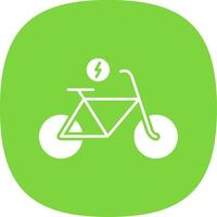 Electric Bicycle Glyph Curve Icon vector