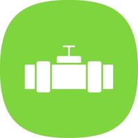 Pipe Glyph Curve Icon vector