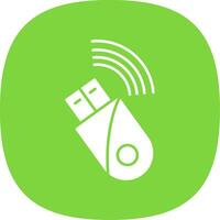 Usb Modem Glyph Curve Icon vector
