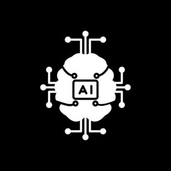 Artificial Intelligence Glyph Inverted Icon vector
