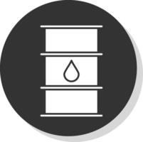 petróleo barril glifo gris circulo icono vector