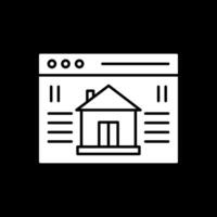 Real Estate Website Glyph Inverted Icon vector