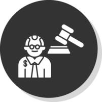 Judge Giving Order Glyph Grey Circle Icon vector