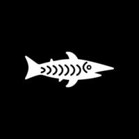 shark Glyph Inverted Icon vector