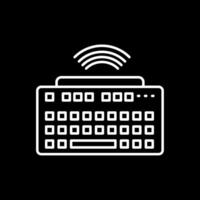 Wireless Keyboard Line Inverted Icon vector