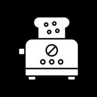 Toaster Glyph Inverted Icon vector