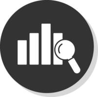 Data Analytics Glyph Grey Circle Icon vector