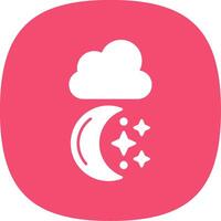 Moon Glyph Curve Icon vector
