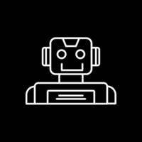 icono de línea robótica invertida vector