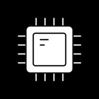 icono de glifo de cpu invertido vector