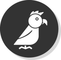 Parrot Glyph Grey Circle Icon vector