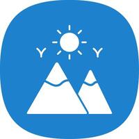 Mountains Glyph Curve Icon vector