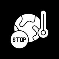 Stop Global Warming Glyph Inverted Icon vector