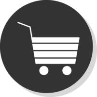 Trolley Glyph Grey Circle Icon vector